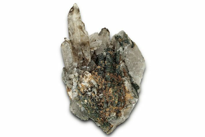 Lustrous Aegirine & Smoky Quartz Crystals with Feldspar - Malawi #326641